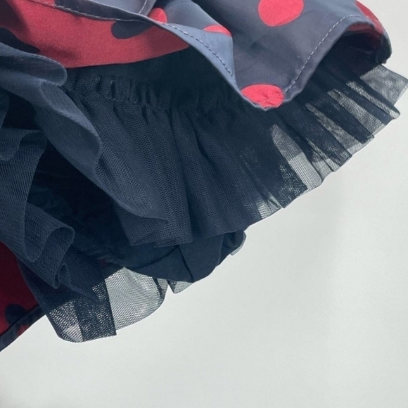 Baby Gap | Navy Red Polka Dot Layered Satin Skirt Tulle Toddler Girl's 4T EUC - Picture 5 of 9